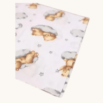 Бавовняна пелюшка · 90×110 см · Ведмедик на хмаринці — Babywear