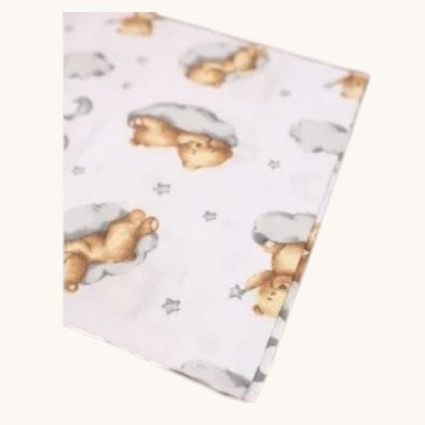 Бавовняна пелюшка · 90×110 см · Ведмедик на хмаринці — Babywear