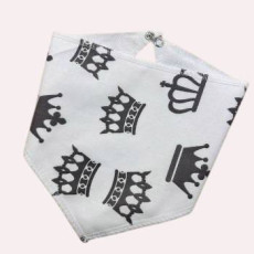 Непромокаючий слинявчик Білий з коронами