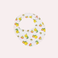 Непромокаючий круглий слинявчик Білий з бджілками та равликами
