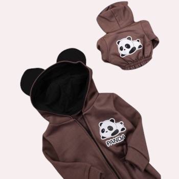 Ромпер из тринитки Коричневий Panda