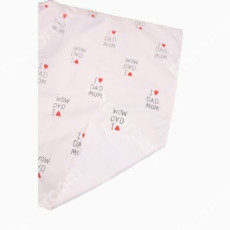 Непромокаюча пелюшка · 120×60 см · Біла з написом  «Я люблю тата, маму»