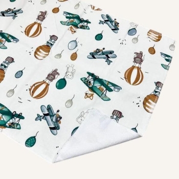 Непромокаюча пелюшка · 80×65 см · Тварини на літаках — Babywear
