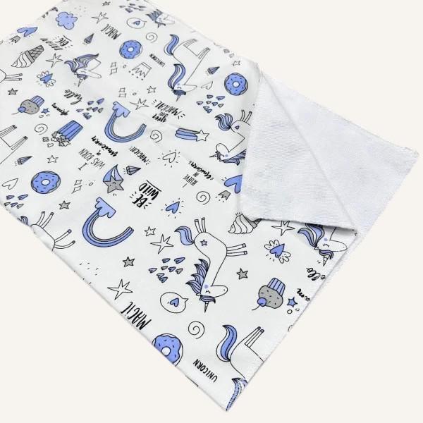 Непромокаюча пелюшка · 60×45 см · Блакитні єдиноріжки — Babywear
