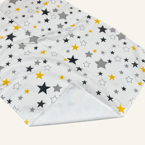 Непромокаюча пелюшка · 60×45 см · Біла з зірочками — Babywear