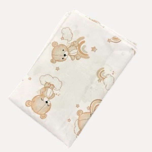 Бавовняна пелюшка · 90×70 см · Ведмедики на хмаринці — Babywear