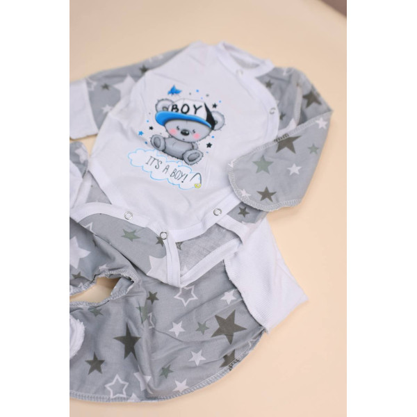 Комплект із бавовни 3в1 з боді "IT'S A BOY!" (56–62)