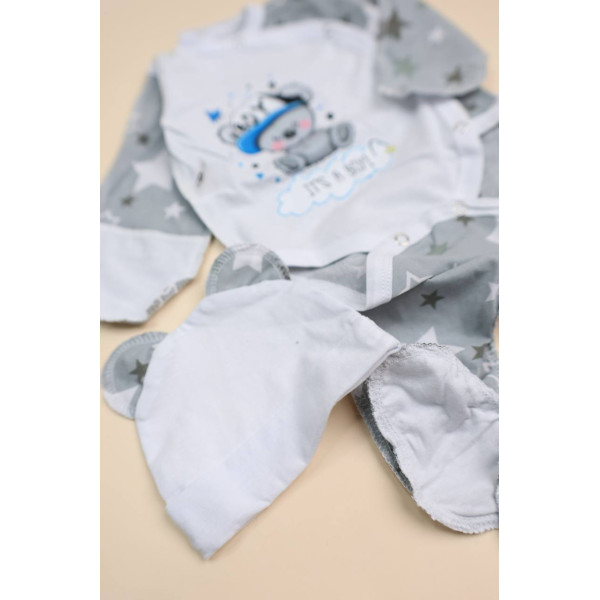 Комплект із бавовни 3в1 з боді "IT'S A BOY!" (56–62)