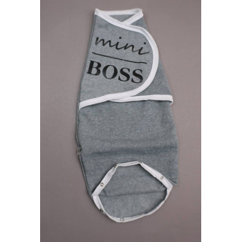 Європелюшка кокон із тринитки на липучках Сіра "Mini BOSS"