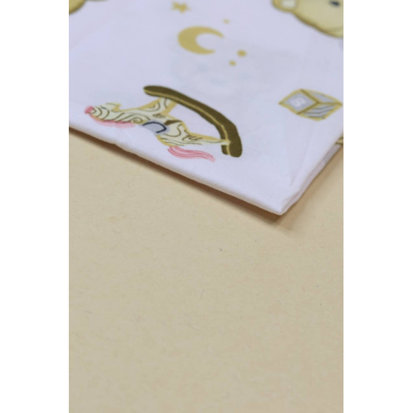 Бавовняна пелюшка · 90×70 см · Білий ведмедик — Babywear