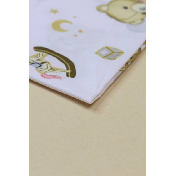 Бавовняна пелюшка · 90×70 см · Білий ведмедик — Babywear