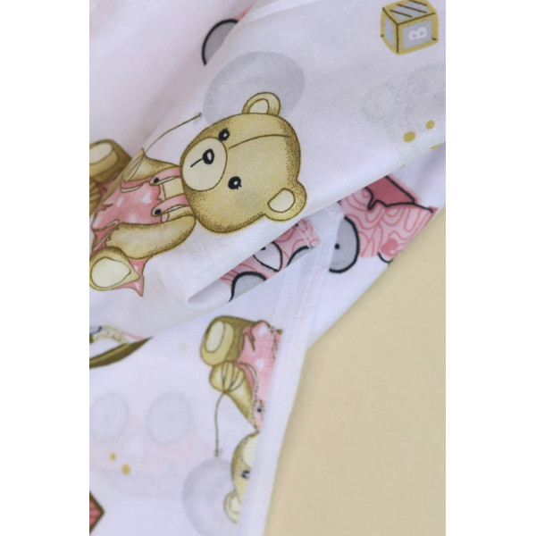 Бавовняна пелюшка · 90×70 см · Білий ведмедик — Babywear