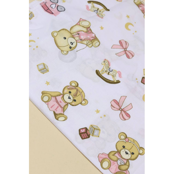 Бавовняна пелюшка · 90×70 см · Білий ведмедик — Babywear