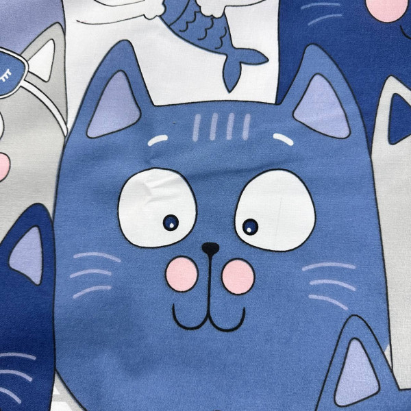 Бавовняна пелюшка · 60×45 см · Сині коти — Babywear