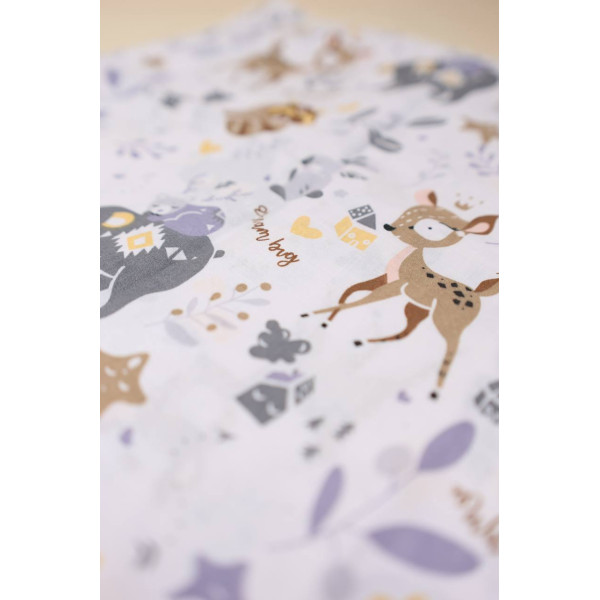Бавовняна пелюшка · 90×70 см · Білі олені — Babywear
