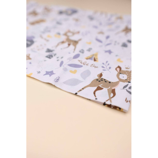 Бавовняна пелюшка · 90×70 см · Білі олені — Babywear