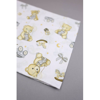 Бавовняна пелюшка · 90×70 см · Ведмедик та іграшки — Babywear