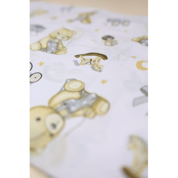 Бавовняна пелюшка · 90×70 см · Ведмедик та іграшки — Babywear