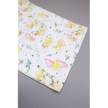Бавовняна пелюшка · 90×70 см · Біла з каченятами — Babywear