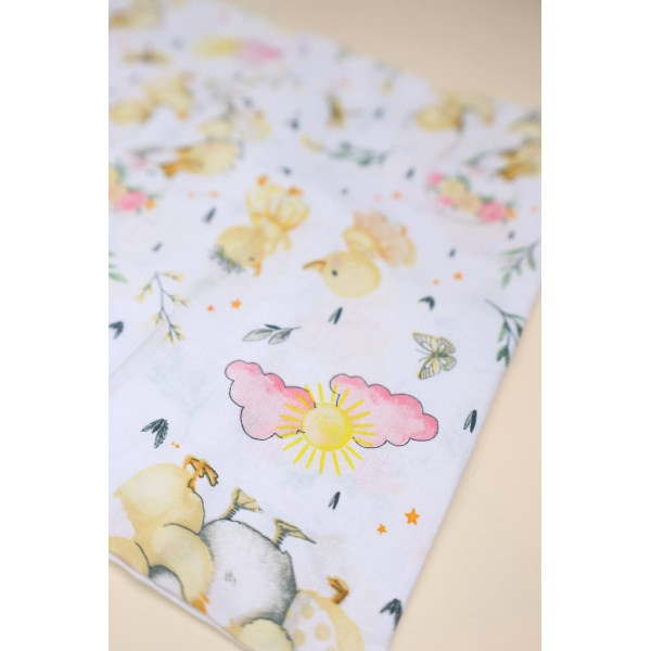 Бавовняна пелюшка · 90×70 см · Біла з каченятами — Babywear