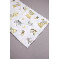 Бавовняна пелюшка · 90×110 см · Ведмедик з бежевими іграшками — Babywear