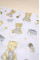 Бавовняна пелюшка · 90×110 см · Ведмедик з бежевими іграшками — Babywear