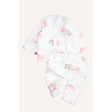 Комплект із байки 2в1 з кофтинкою Ведмедик з рожевими кульками (56–92)
