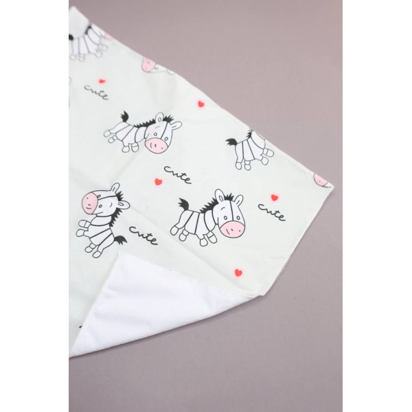 Непромокаюча пелюшка · 50×40 см. · Сіра з зебрами — Babywear