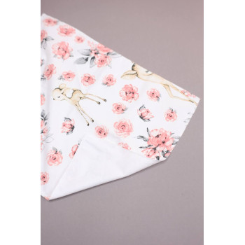 Непромокаюча пелюшка · 50×40 см · Лами рожеві квіти · Водонепроникна — Babywear