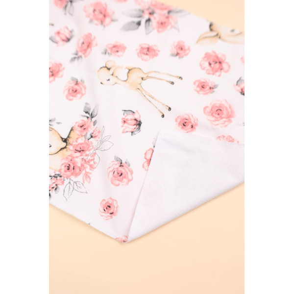 Непромокаюча пелюшка · 50×40 см · Лами рожеві квіти · Водонепроникна — Babywear