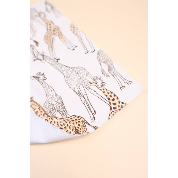 Непромокаюча пелюшка · 50×40 см. · Сіро-бежеві жирафи — Babywear