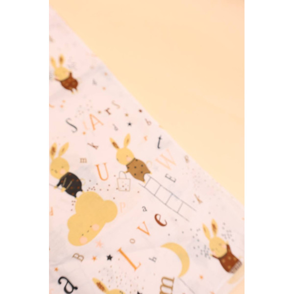 Бавовняна пелюшка · 90×110 см · Бежевий зайчик — Babywear