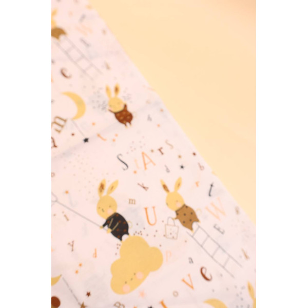 Бавовняна пелюшка · 90×110 см · Бежевий зайчик — Babywear