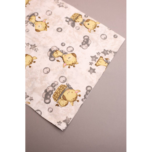 Бавовняна пелюшка · 90×70 см · Бежеві жирафи — Babywear
