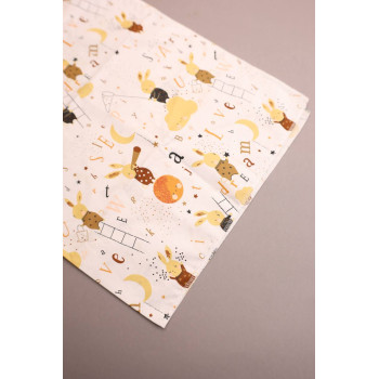 Бавовняна пелюшка · 70×90 см · Бежевий зайчик — Babywear