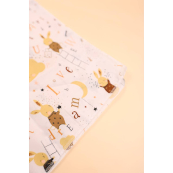 Бавовняна пелюшка · 70×90 см · Бежевий зайчик — Babywear