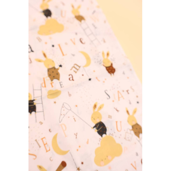 Бавовняна пелюшка · 70×90 см · Бежевий зайчик — Babywear