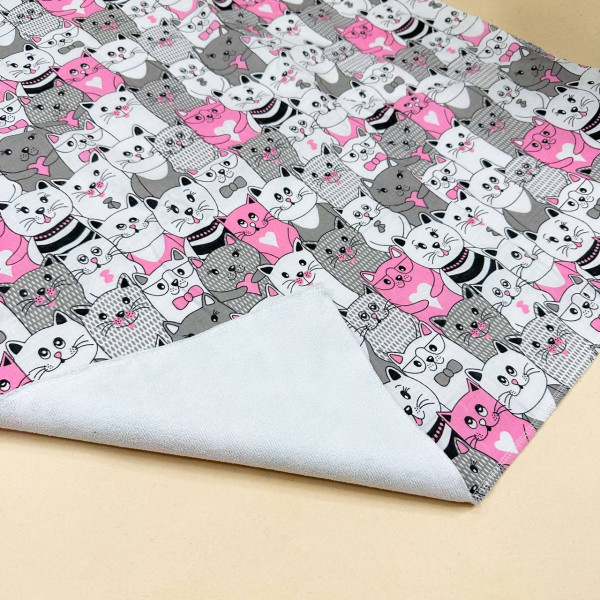 Непромокаюча пелюшка · Сіро-рожеві котики — Babywear