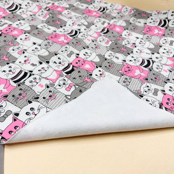 Непромокаюча пелюшка · Сіро-рожеві котики — Babywear