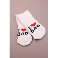 Теплі махрові носочки Білі I love dad