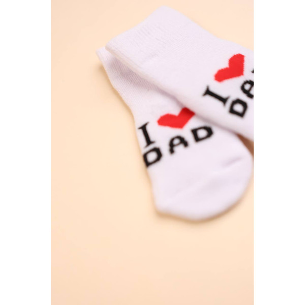 Теплі махрові носочки Білі I love dad