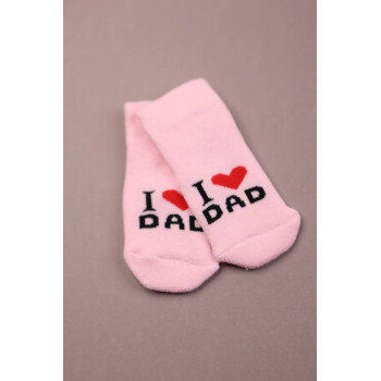 Теплі махрові носочки Рожеві I love dad
