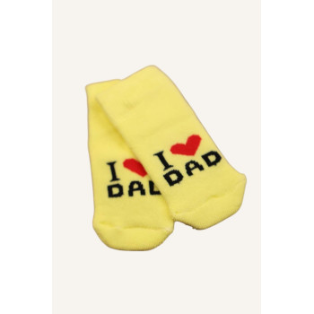 Теплі махрові носочки Жовті I love dad