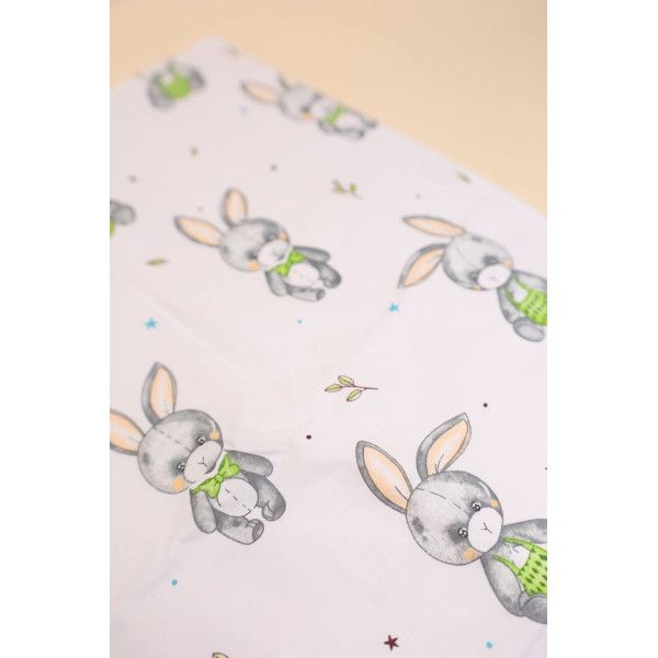 Бавовняна пелюшка · 80×65 см · Сіренькі зайчики — Babywear