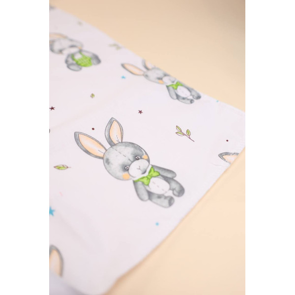 Бавовняна пелюшка · 80×65 см · Сіренькі зайчики — Babywear