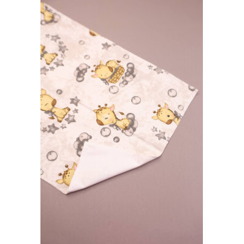 Непромокаюча пелюшка · 60×45 см · Бежеві жирафи сірий — Babywear