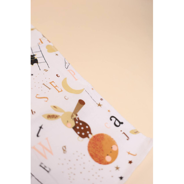 Бавовняна пелюшка · 60×45 см · Бежеві зайчики — Babywear