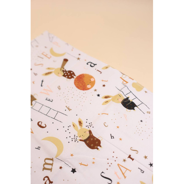 Бавовняна пелюшка · 60×45 см · Бежеві зайчики — Babywear