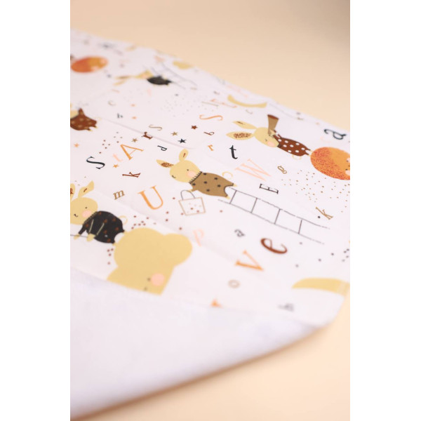 Бавовняна пелюшка · 60×45 см · Бежеві зайчики — Babywear