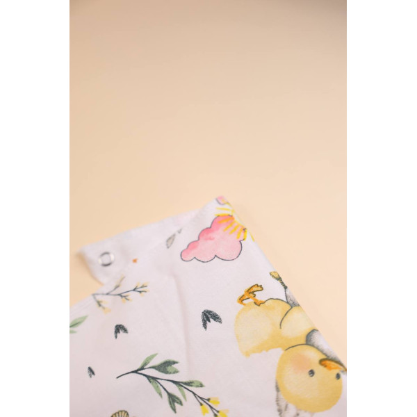 Непромокаючий слинявчик Білий з каченятами